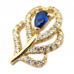 Les Tr&eacute;sors De Lily [P2314] - Pendentif Plaqu&eacute; Or 'Flora' bleu saphir blanc dor&eacute; sinine