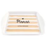 Les Tr&eacute;sors De Lily [Q0331] - Petit Plateau 'Maman Extraordinaire' blanc beige - 21x14 cm Heleroosa