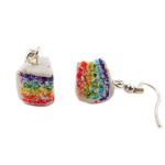 Les Tr&eacute;sors De Lily [R0540] - Boucles d'oreilles artisanales 'Cake Arc en Ciel' multicolore - 13x10 mm mitmev&auml;rviline