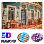 Teemanttikandid 5D DIY Teemantmaalimine V&auml;rviline maja maastik t&auml;navamaastik Ristpiste 20X30CM