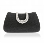 SCIONE naiste kristall U Teemantklambriga Clutch Kotid Glitter H&otilde;bedased &Otilde;htukotid Naiste K&auml;ekott 17cm*10cm*5cm must