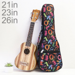 21/23/26 tolline kaasaskantav ukulele kott Love Words 10 mm k&auml;snaga polsterdatud pehme Gig Ukulele &uuml;mbris 23 inch