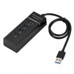 Kiire USB-jaotur 4-pordiga USB 3.0 mitme jaoturi jaoturi laiendus lauaarvuti s&uuml;learvuti adapteri USB-jaoturi jaoks must