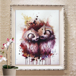 Teemantmaal T&auml;isruudukujuline maastik Tikand Kodukaunistus Mitmikpilt Full Round 20X30CM