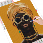 T&auml;ieliku puuriga teemantmaaling Aafrika ristpistes m&uuml;&uuml;k 5D DIY teemanttikandid portree mosaiik naine kodukaunistus Full Round 20X30CM