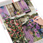 Teemanttikandid Mosaiik Lilled Ristpistes Tee ise Teemantmaal Maastik Aken Rhinestones Kodukaunistus Full Round 20X30CM