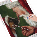 Teemantv&auml;rvimine Ristpistes J&otilde;uluvana 5D Teemanttikandid J&otilde;ulud Kodukaunistus K&auml;sitsi valmistatud kingitus Full Round (20X30CM)