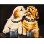 DIY 5D Teemantmaaling Koer Teemanttikandid Loomade ristpistes T&auml;is&uuml;mmargune/ruudukujuline mosaiik Rhinestone K&auml;sitsi kunst Kodukaunistus Full Round 20X30CM punane