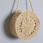 Yogodlns UUS Naiste &otilde;lgkott Bohemian Rattan Naiste rannak&auml;ekott Circle Lady Weave K&auml;ekott K&auml;sitsi valmistatud vabaaja &otilde;&otilde;neskott 24*9*24cm beež