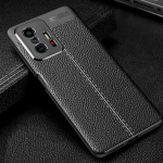 KEYSION p&otilde;rutuskindel &uuml;mbris Xiaomi Mi 11T 5G nahast tekstuuriga silikoontelefonile Xiaomi Mi 11T Pro 5G jaoks for Xiaomi Mi 11T must