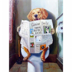 5D Diy Dog Teemantmaaling Loomade tikandid Mosaiik WC Ristpistes Kodukaunistuse seinakleebised Full Round 30x40CM