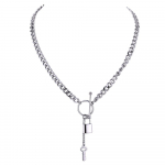 Eetit roostevabast terasest lukuga ripatskrae kaelakee naistele h&otilde;be