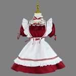 8tk Komplektid S~5XL Armas armas roosa Lolita kleit Seksikas neiu riietus Halloweeni cosplay kost&uuml;&uuml;m naiste prantsuse teenija Lolita Babydoll kleit vormikost&uuml;&uuml;m L punane