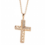 Kineli lihtne Rose Gold Cross ripats kaelakee roosa kuldne v&auml;rv