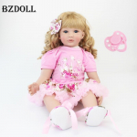 BZDOLL 60 cm silikoonist Bebe Reborn v&auml;ikelapse nukk, 24-tolline pehme vin&uuml;&uuml;list j&auml;semed elus vasts&uuml;ndinud t&uuml;drukule armas s&uuml;nnip&auml;evakingitus m&auml;ngumaja m&auml;nguasja t&uuml;drukutele luukoekesed 60cm