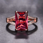 SACE GEMS Klassikaline vasesulamist tsirkoonist s&otilde;rmus Naiste ehted Pulmalubaduse peokingitus open punane