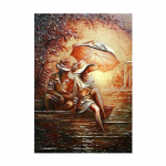 Imeline armastus romantiline paar kodukunst huvitav l&otilde;uend seinal kunst pilt elutoa kaunistus l&otilde;uendimaal 40x50cm