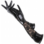 Seksikad pikad lakknahast kindad cosplay riided aksessuaarid mustad tihedad pitskindad DS poletantsu kindad One size must