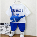 Poiste mood l&uuml;hikeste varrukatega &uuml;likond, suvine laste T-s&auml;rk, kotiga p&uuml;ksid 100cm sinine