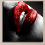 Moodne kangamaaling, punane l&otilde;uendimaal, huulev&auml;rvid, p&otilde;hjamaised pildid, kodukaunistus, seinakunst, plakat, elutuba, t&uuml;druk, magamistuba, isetegemine 21cm&times;30cm (8.26in&times;11.81in)