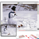 5D Teemantmaali J&otilde;ulupuu J&otilde;uluvana Lumemees Ristpistes Teemanttikandid Mosaiik Full Round 20X30CM