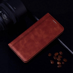 Business nahast klapitav rahakoti&uuml;mbris Apple iPhone XS Max X XR 6 8 7 Plus 13 12 11 Pro Huawei Honor Xiaomi Redmi Poco Samsung Galaxy raamatukaante &uuml;mbriste jaoks Samsung M23 5G pruun