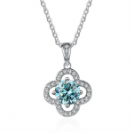 Bague Ringen 1 kat 6,5 mm D v&auml;rvi moissanite ripats 925 sterling h&otilde;bedast kaelakee aastap&auml;eva &otilde;nnelik pulmade s&auml;rav ripats kingitus 45cm sinine