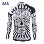 KEMALOCE Autumn Pro pikkade varrukatega jalgratta kampsun Skull Retro meeste t&auml;isvarrukatega tsiklis&auml;rk Meeskonna jalgratta kampsun 2XS must/valge
