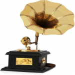 Brass Gramophone Showpiece, 17 cm, kuld, 1 osa