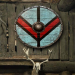 Medieval Shield Viking Shield 24 puidust kilp Raskemetalliga