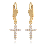 Les Tr&eacute;sors De Lily [R3476] - kullatud liiprid  Cross  valge kuld - 13x10 mm valge