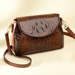 Naiste &otilde;lakotid lehmanahast krokodillimustriga k&auml;ekott naiste disainer luksuslik crossbody kott vintage retro kandekott pruun