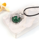 Naiste kaelakee looduslikust kivist malahhiit/ahhaat/roosa kvarts sisalikukujulised ripatsiga nahast ketid, v&otilde;lusid naistele, kes armastavad romantilist kingitust Rose Quartz