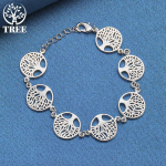 925 Sterling h&otilde;bedane elupuu keti k&auml;ev&otilde;ru ehted 20cm