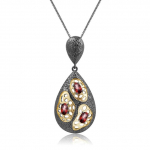 Gb 925 Sterling Silver 0,94 ct naturaalsest granaadist k&auml;sitsi valmistatud ripats kaelakee naistele m&auml;lu elemendi p&uuml;sivus granaat