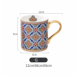 1 tk Vintage tekstuuriga kohvikruus kuldse k&auml;epidemega Maroko stiilis keraamiline tee-veetass 300 ml G