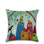 1 tk k&auml;sitsi maalitud retro maav&auml;rv City padjakate Lina dekoratiivne padi auto kodukaunistus padjap&uuml;&uuml;r WBL 45x45cm