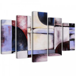 Viieosalise pildiga l&otilde;uenditr&uuml;kk Violet Abstraction 100x70 hall v&auml;rv