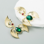 Pinkdudu 2023 Creative Golden Wings Rohelised klaask&otilde;rvar&otilde;ngad Vintage Palace Style Rhinestone k&otilde;rvar&otilde;ngas naistele Ehted PD1299 lilla