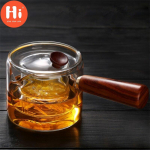 Hi 500ml kuumakindel klaasist teekann puidust k&auml;epidemega klaasist teekann Piima-teekeetja