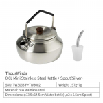 Thous Winds Telkimine Mini Kaasaskantav Veekeetja V&auml;litingimustes Lauan&otilde;ud 0.6L Veekeetja Tee Kohvipott Matkamine Matkamine Turism TW3068-P