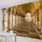 Euroopa stiilis hoone koridor Rooma sammas Fototapeet Ruum Seinamaal Panoraamruum Suur seinamaaling elutoa jaoks Magamistoa seina taust 200 cm(W) x 140 cm(H)