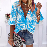 2023. aasta suves&uuml;gis, uus mood naiste topid, lilledega tr&uuml;kitud poolvarrukatega vabaaja suures suuruses n&ouml;&ouml;bitav mullvarrukatega s&auml;rk XS sinine