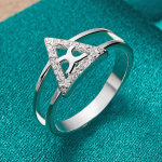 925 h&otilde;bedane trigonaalne tsirkoon 7 8 9 10 s&otilde;rmus naistele v&otilde;luv ehted 7