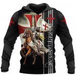 Knights Templar meeste kapuutsiga 3D-prindiga &uuml;lisuur dressipluus Moodne lahtine jakk Pullover vabaaja kapuutsiga t&auml;navar&otilde;ivaste topid XL