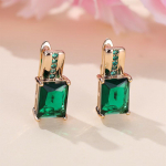 Elegantsed ruudukujulised rohelised rippuvad k&otilde;rvar&otilde;ngad naistele Vintage kullav&auml;rvi k&otilde;rvar&otilde;ngad pulmaehted roheline/kuld