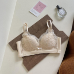 Hingav pits Prantsuse kolmnurkne Cup Push Up No Steel Ring K&uuml;lgmise kaela rinnahoidja 32/70AB valge