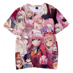 Darling In The Franxx T-Shirts Anime Girl Zero Two 3D Prinditud T&auml;navar&otilde;ivad Meeste Naiste Mood Suur T-s&auml;rk Harajuku Tees Topid 4XL