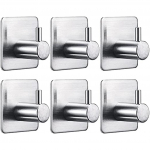 6 t&uuml;kki roostevabast terasest seinakleebised, seinar&auml;tikute hoidik, k&ouml;&ouml;givannitoa konksud, isekleepuv riputus, 304 roostevaba teras, h&otilde;be 15x6x4cm