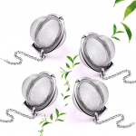 4 tk teeleotis, roostevabast terasest v&otilde;rgust teeleotis filtrid pikendatud ahelaga konksu ja eriti peene v&otilde;rguga lahtiste lehtede tee ja v&uuml;rtside valmistamiseks 20x20x3cm